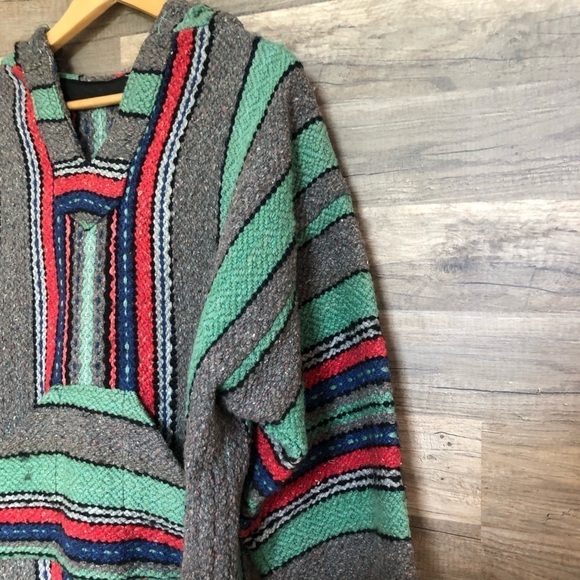 Vintage Grunge Handmade Festival Beach Baja Pullover Hoodie Large - Picture 8 of 12